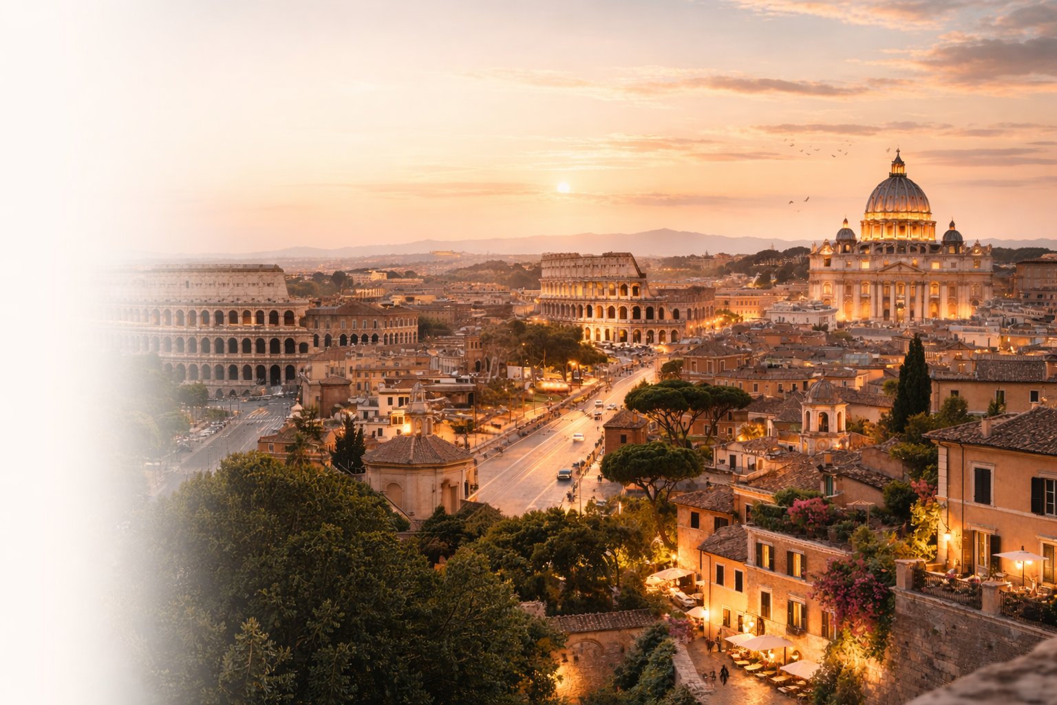 Rome au coucher de soleil — apprendre l'italien avec Prêt à Parler